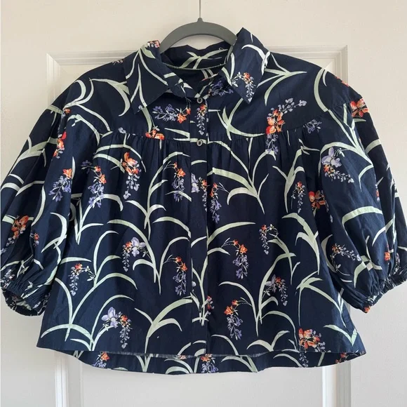 Anthropologie Maeve Bubble Sleeve Blouse - Picture 3 of 3